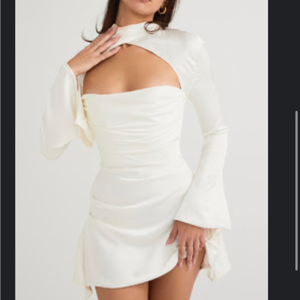 House of CB | TOIRA IVORY DRAPED CORSET DRESS | Size M